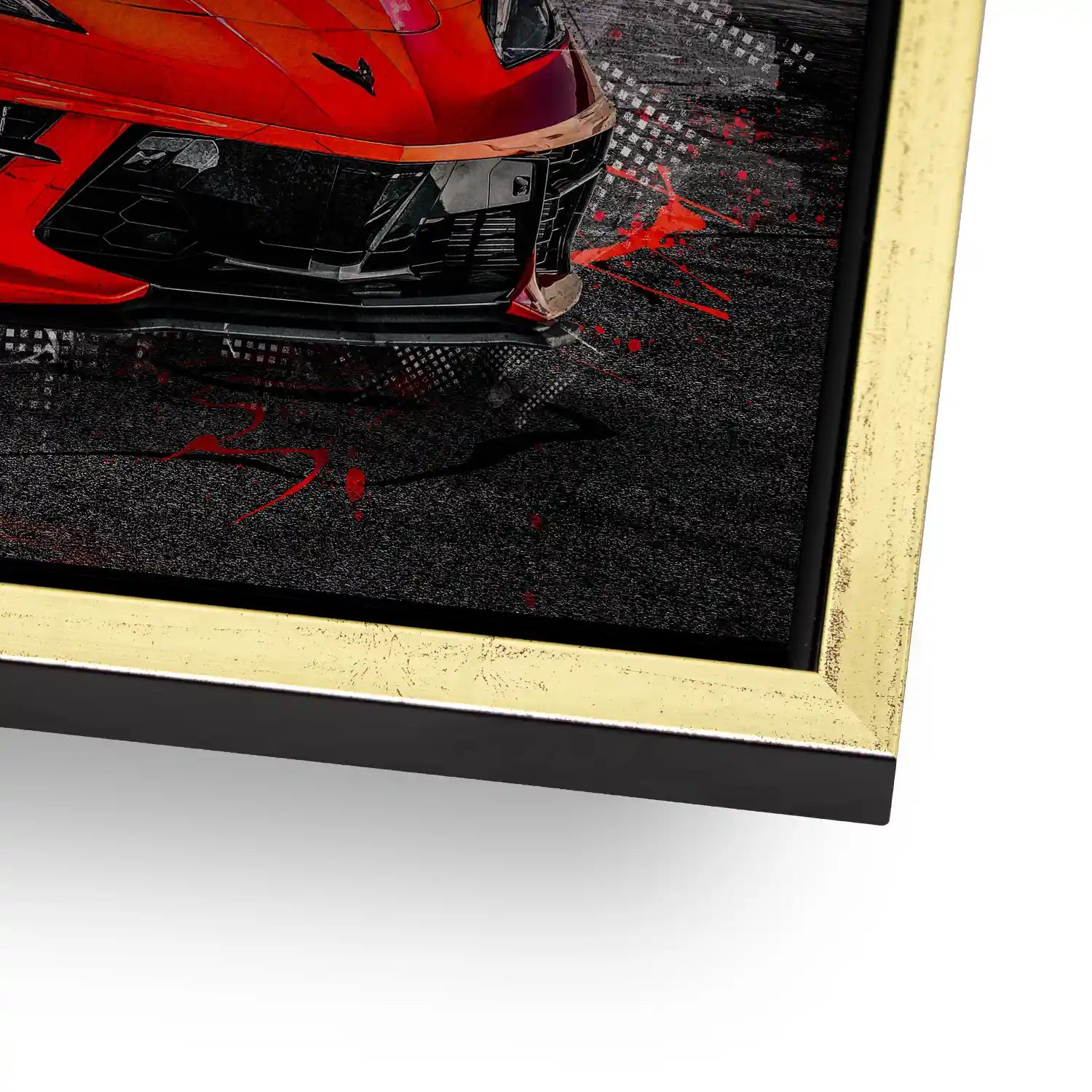 Corvette C8 Abstrakt Rot Alu Gebürstet INGALERIE