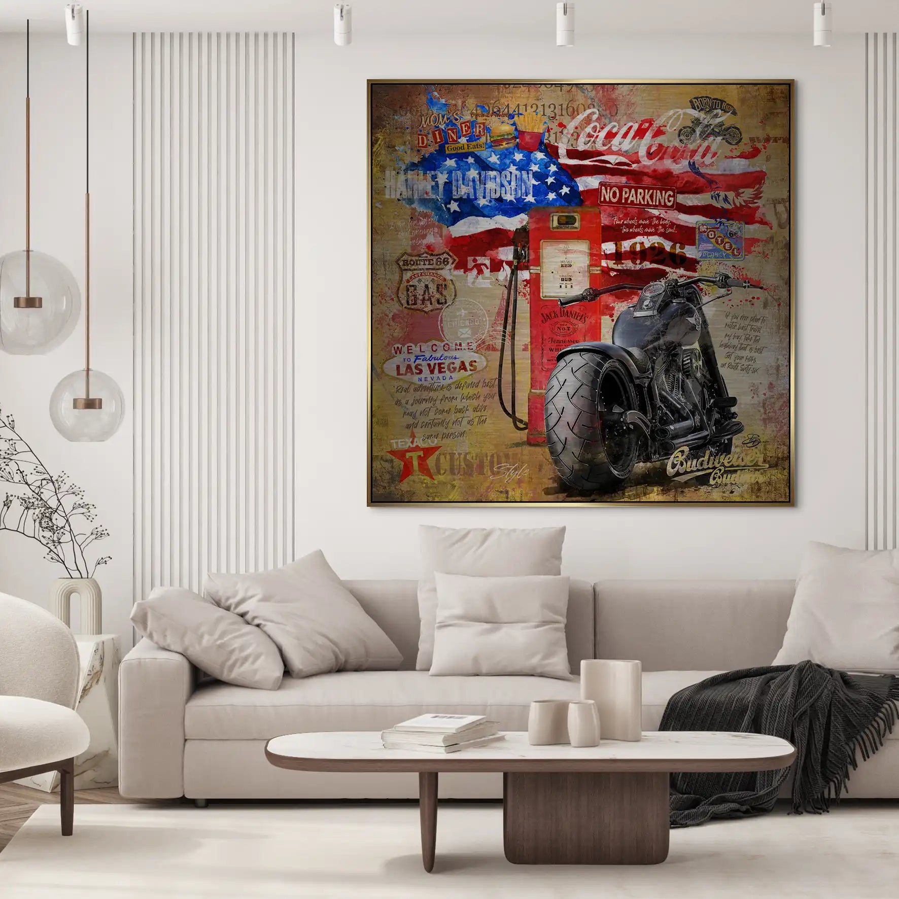 Harley USA Pop Art Alu Gebürstet INGALERIE