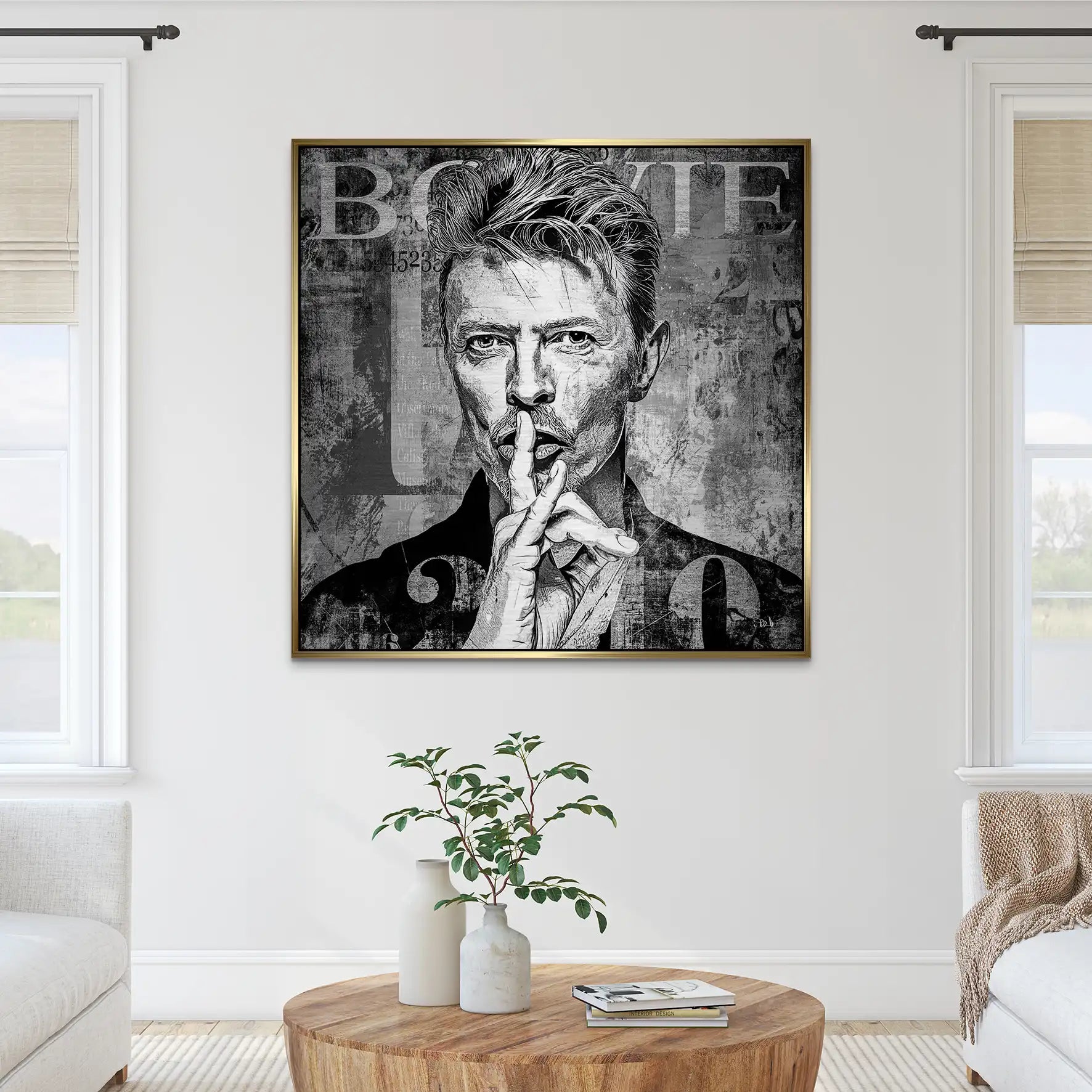 David Bowie Abstrakt Luxury Dark Style Alu Gebürstet INGALERIE