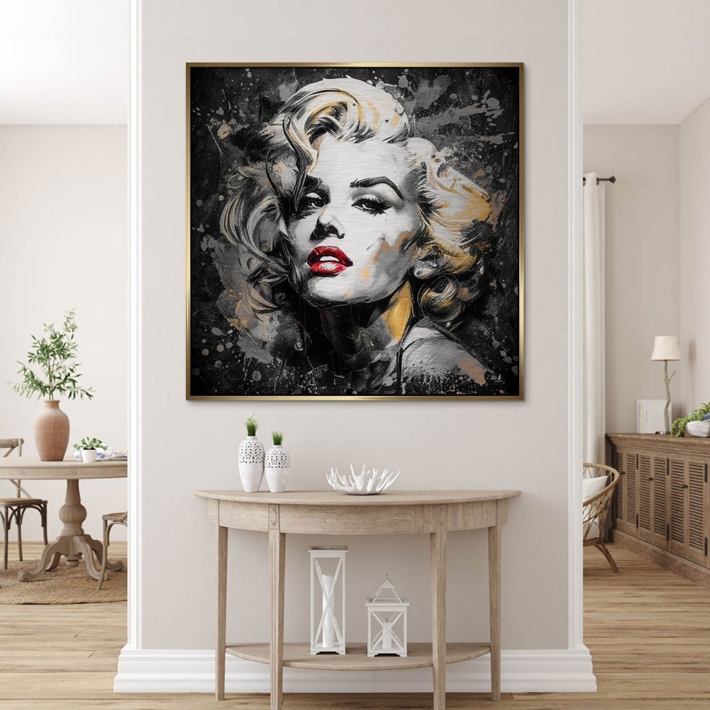 Marilyn Monroe Abstrakt Black Alu Gebürstet Bild INGALERIE