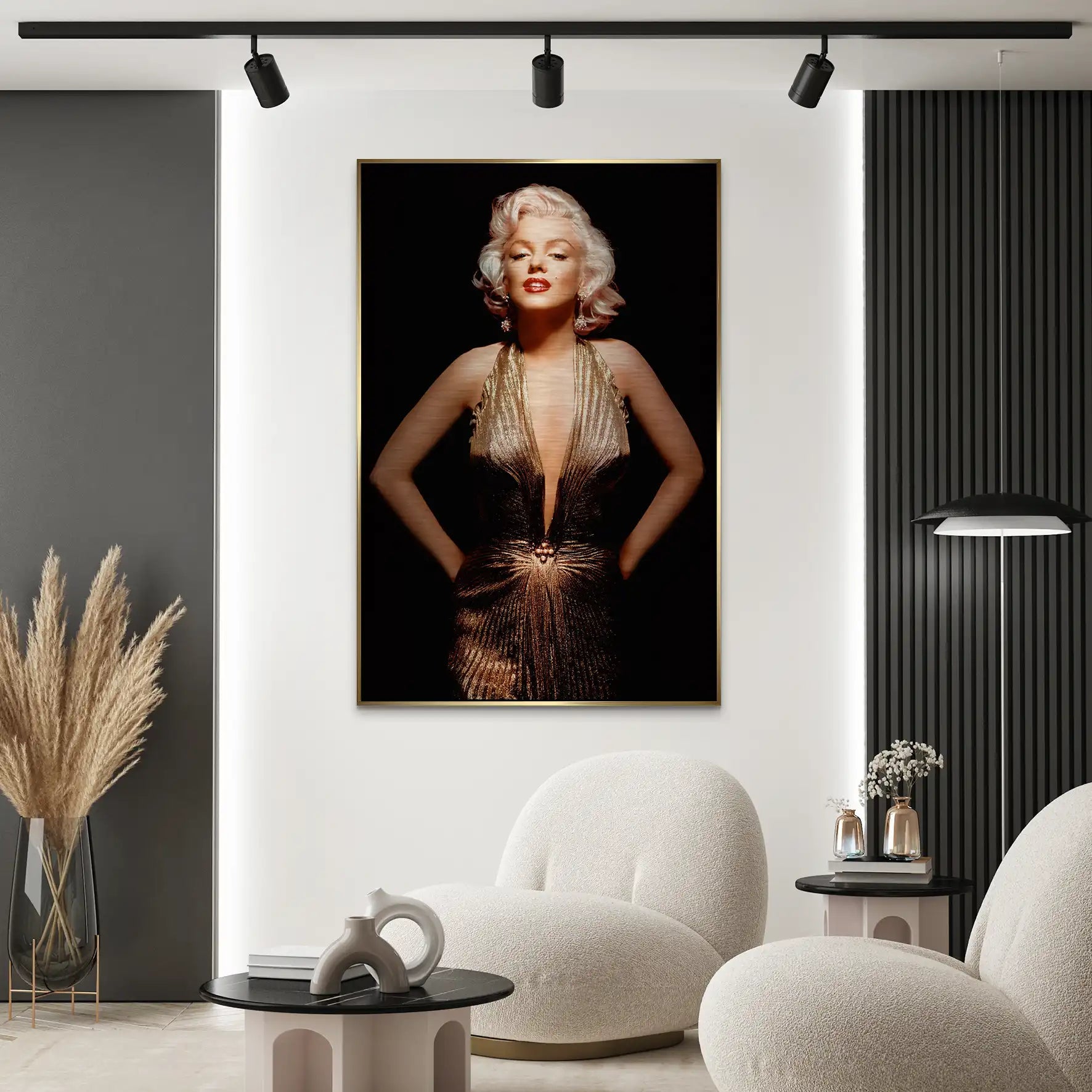 Marilyn Gold Dress AluDibond Gebürstet INGALERIE