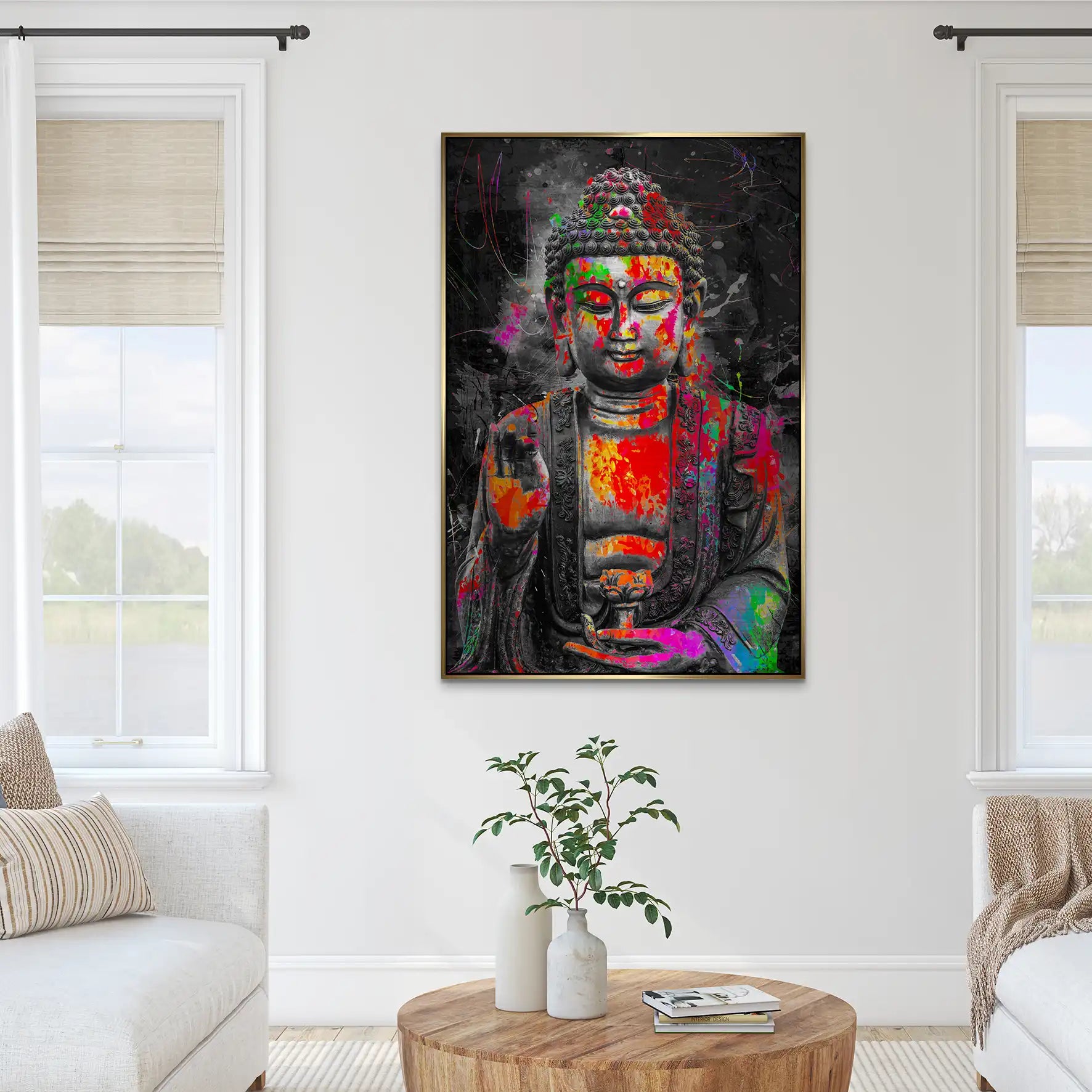 Buddha Pop Art AluDibond Gebürstet INGALERIE