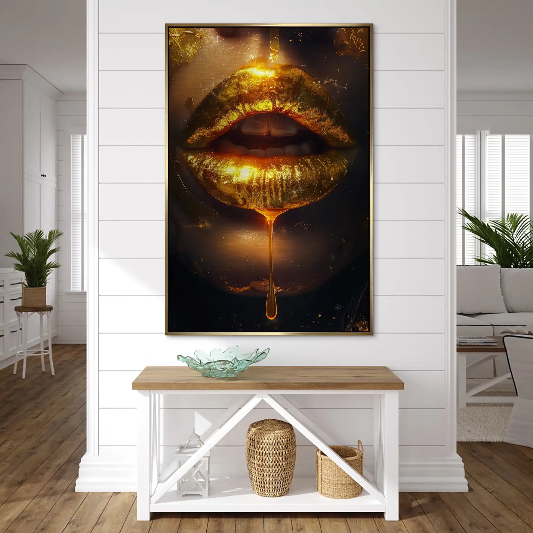 Sweet Gold Lips AluDibond Gebürstet INGALERIE