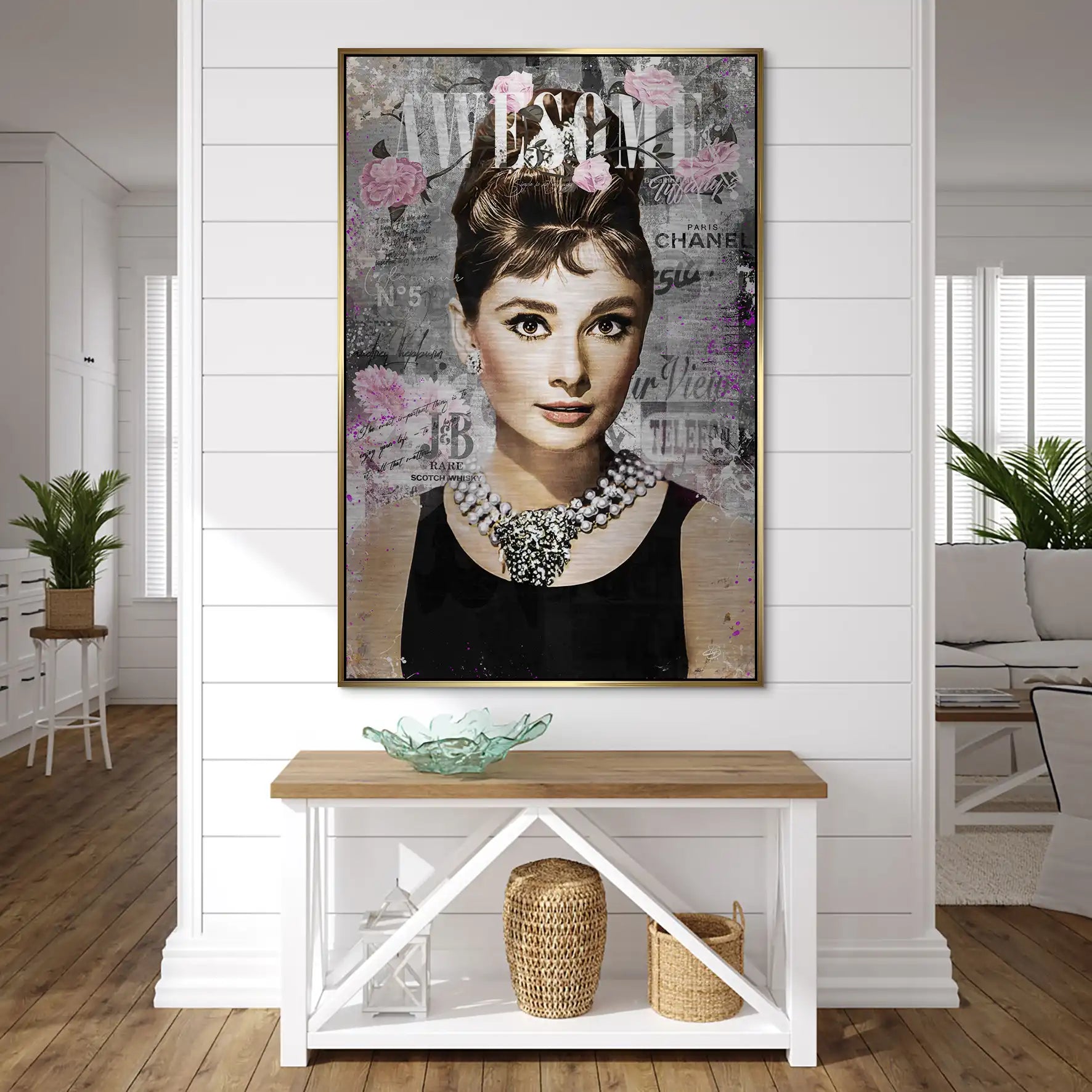 Audrey Hepburn Awesome Pop Art AluDibond Gebürstet INGALERIE