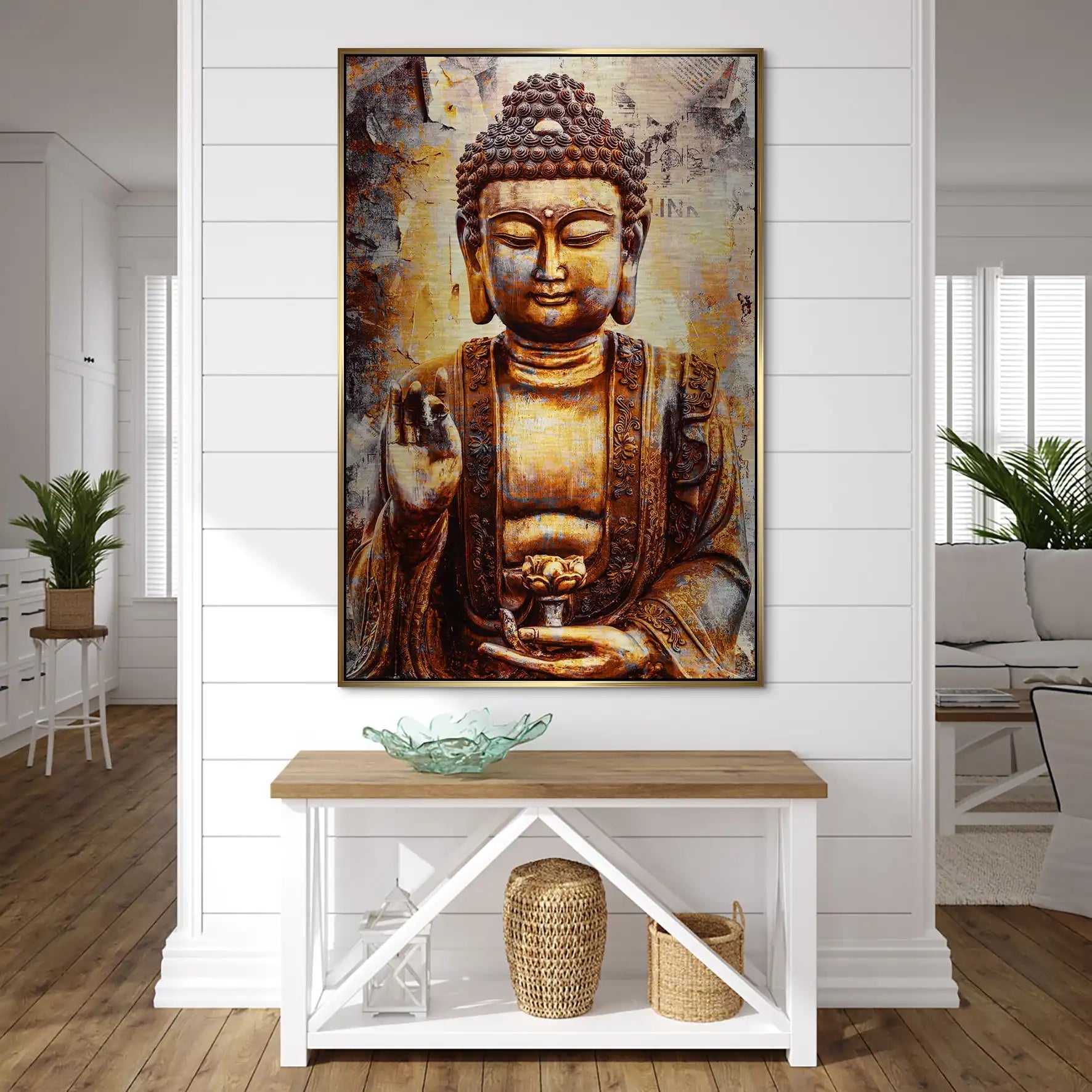 Buddha Retro Style AluDibond Gebürstet INGALERIE