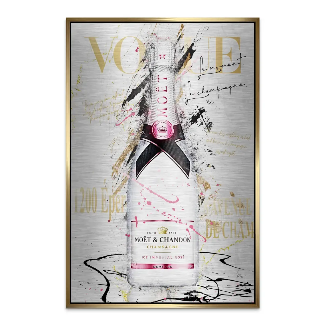 Champagner Glam Aluminiumbild gebürstet