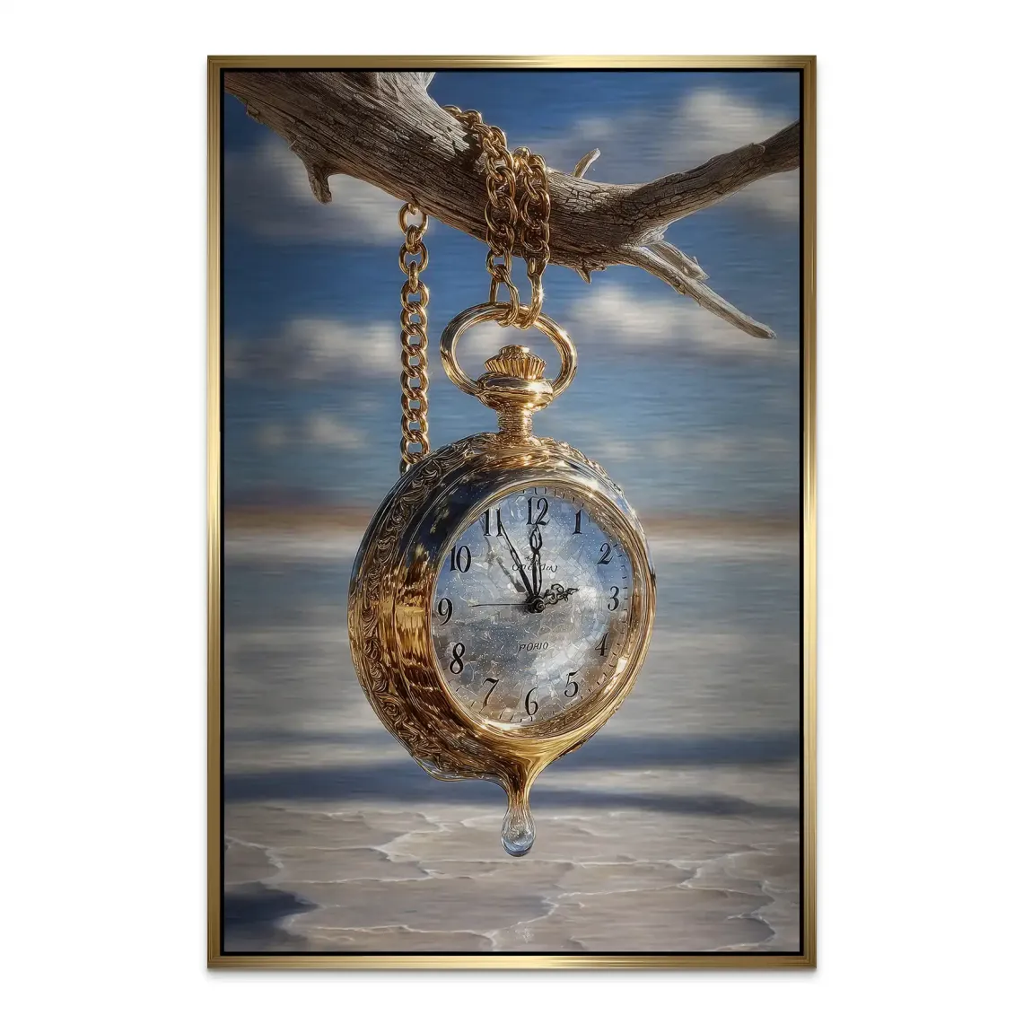 Dali Time Alu Dibond Bild gebürstet