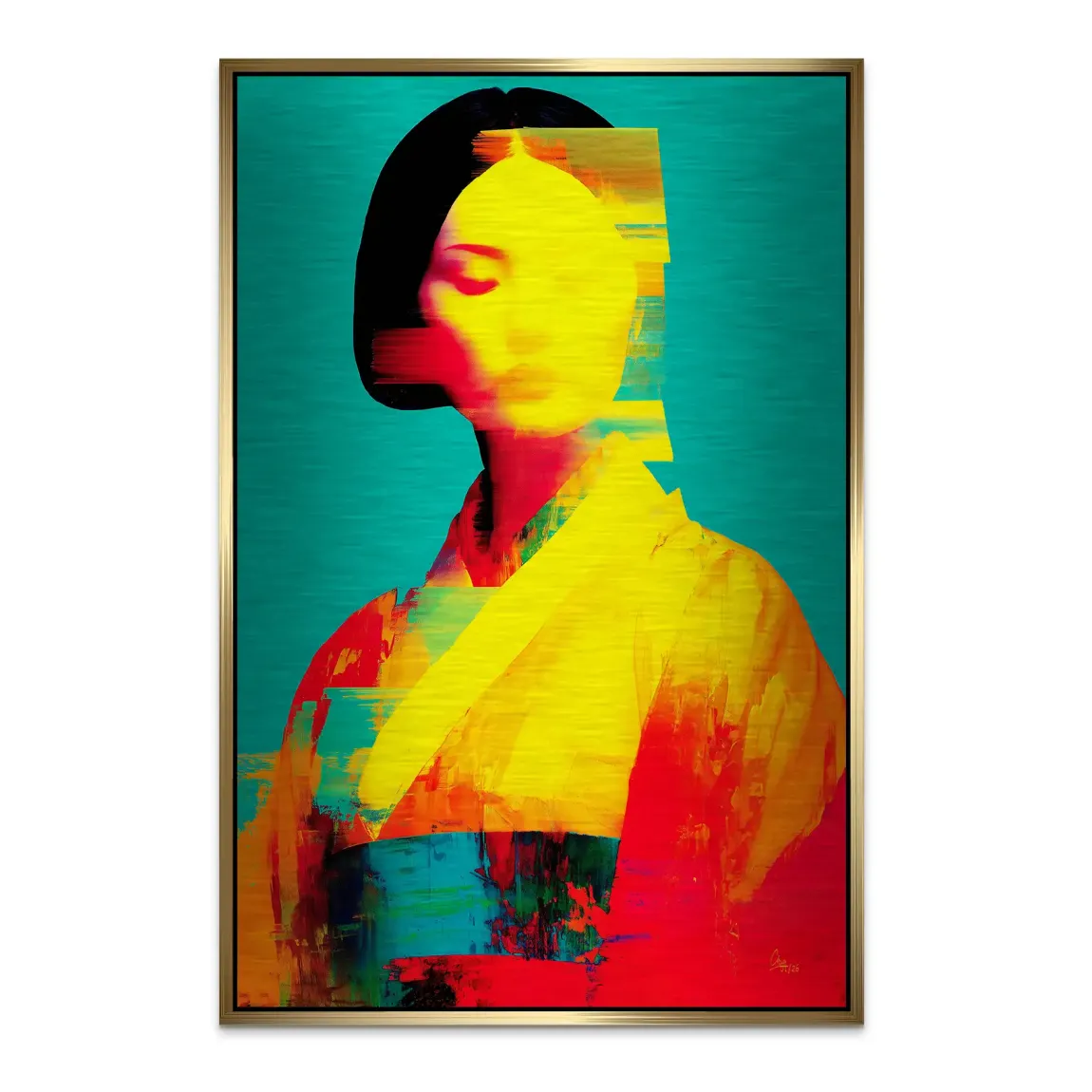 Geisha Color Art Alu Dibond Bild gebürstet