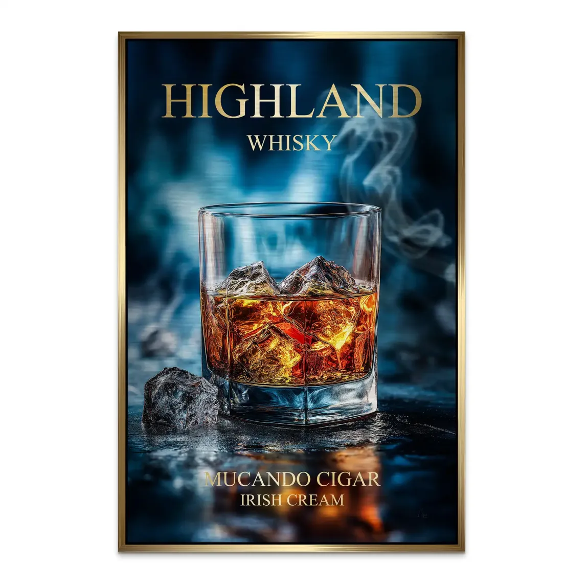 Highland Whisky Glow Alu Dibond Bild gebürstet