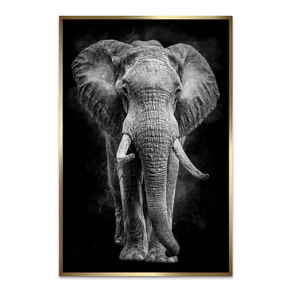 Elefant Abstrakt Dark Style AluDibond Gebürstet INGALERIE