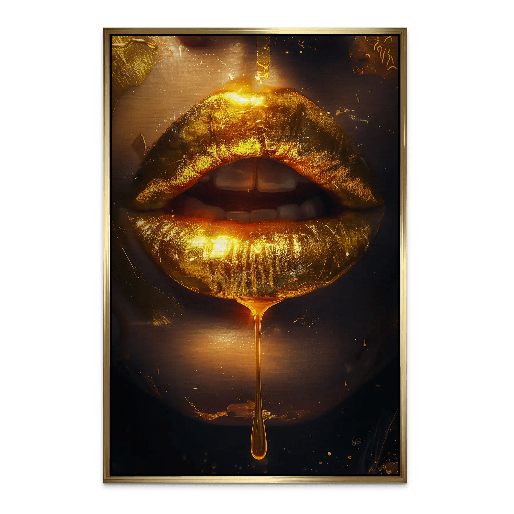 Sweet Gold Lips AluDibond Gebürstet INGALERIE