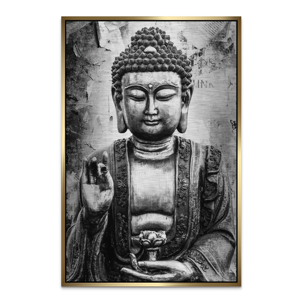 Buddha Black Style AluDibond Gebürstet INGALERIE