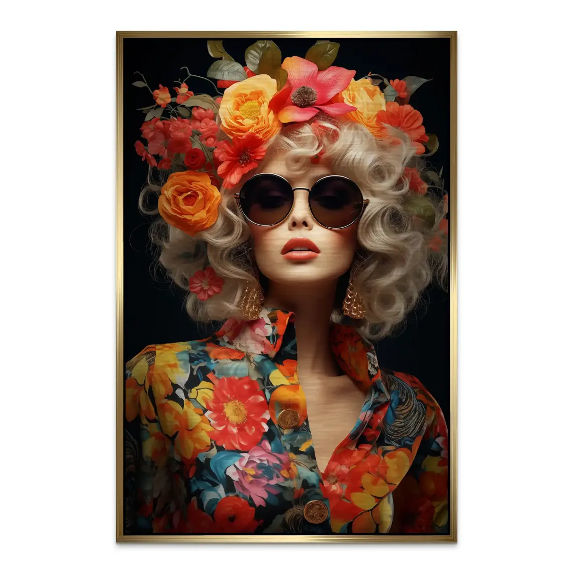 Floral Glamour Alu Dibond Bild gebürstet
