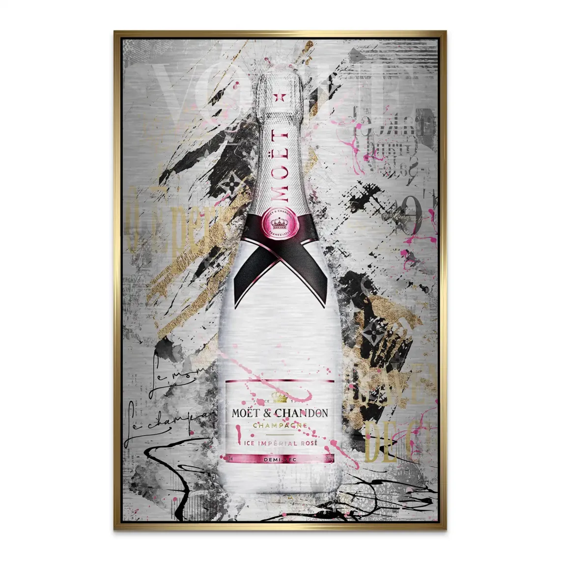 Champagner Rosé Aluminiumbild gebürstet
