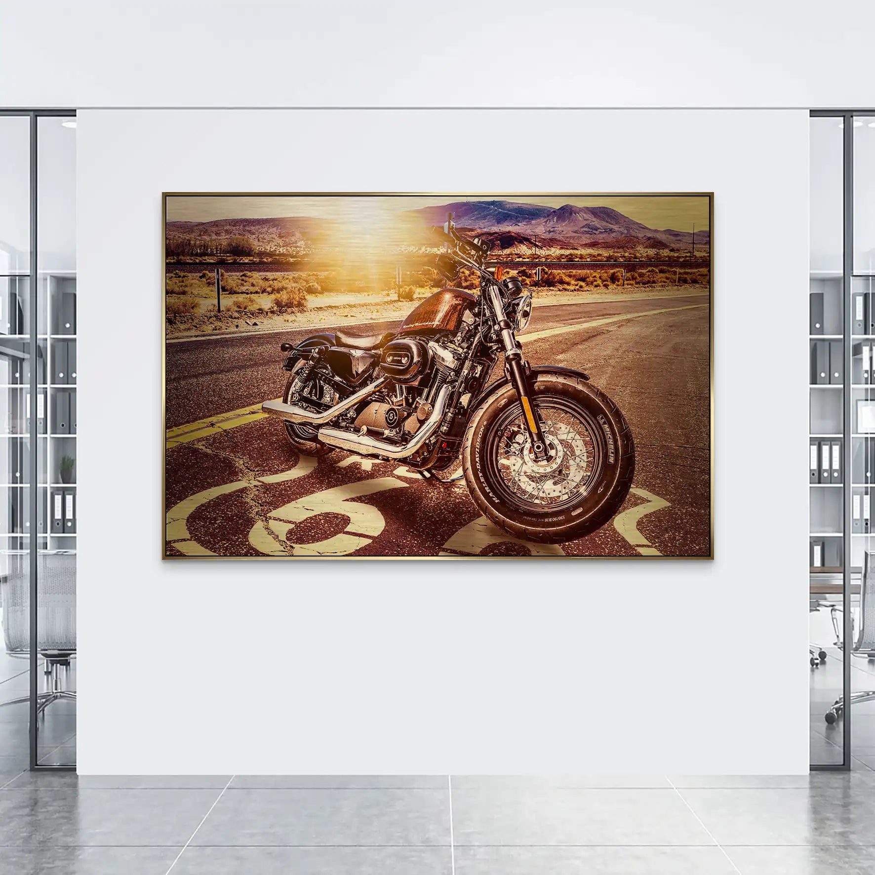 Harley Road Heritage auf gebürstetem Aluminium INGALERIE