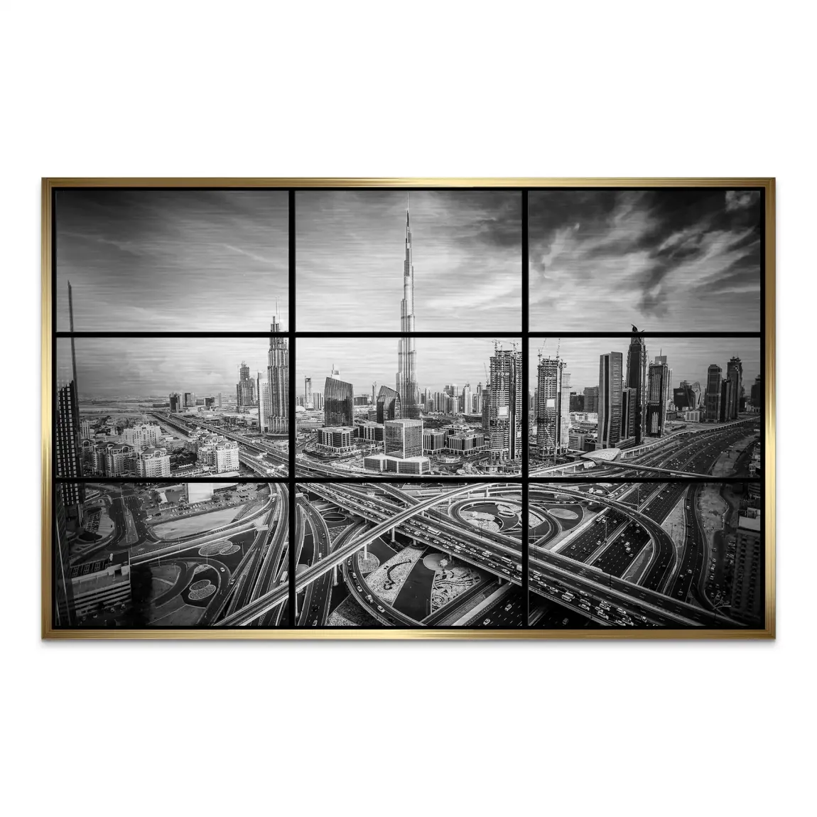 Skyline Noir Dubai AluDibond Gebürstet