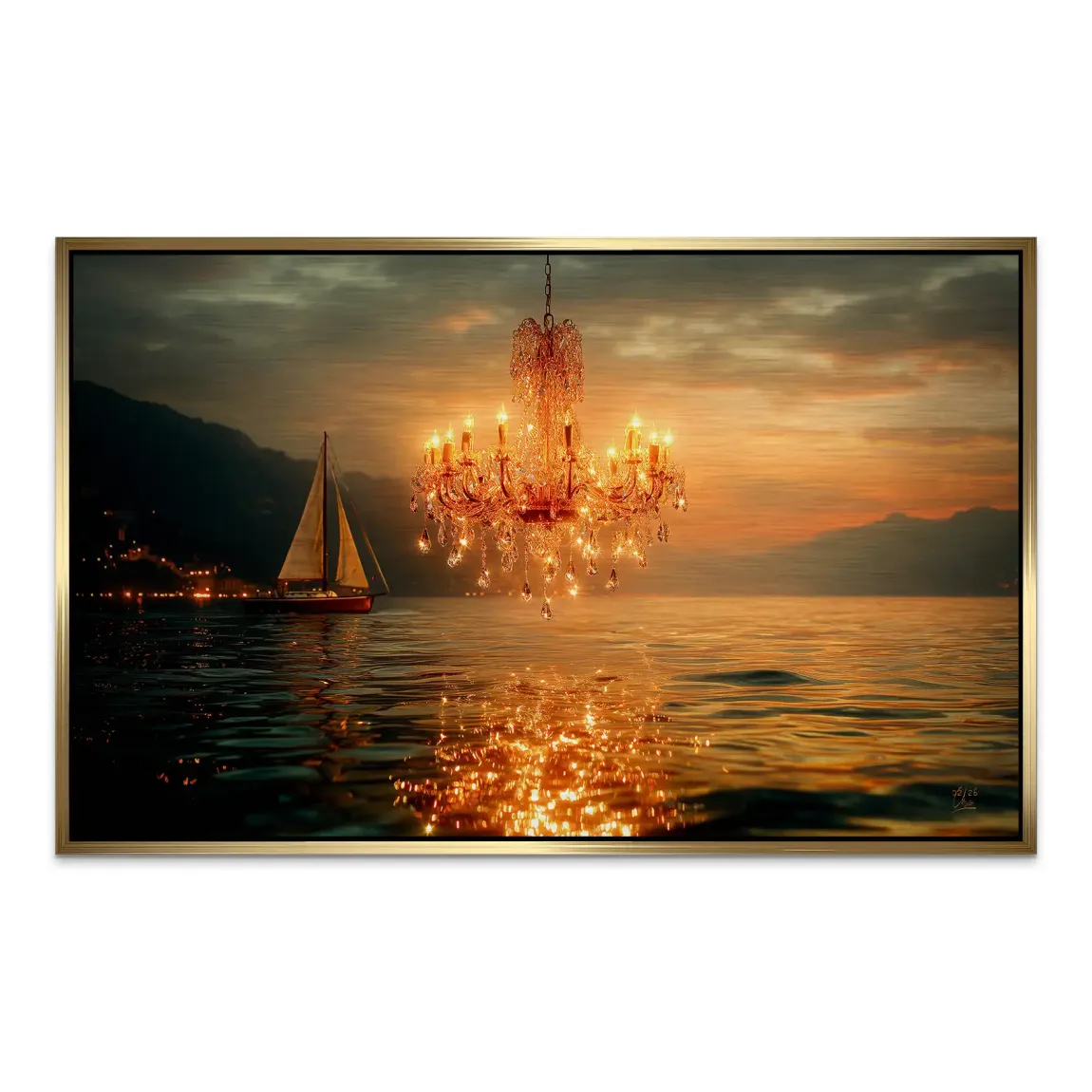 Abendlichter Alu Dibond Gebürstet Bild