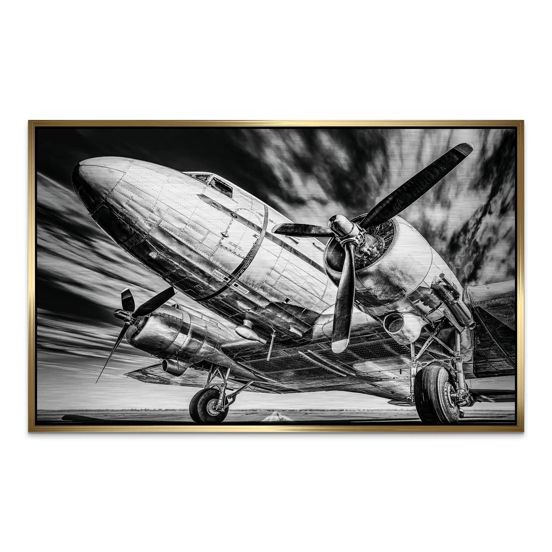 DC3 Old School Flugzeug AluDibond Gebürstet INGALERIE