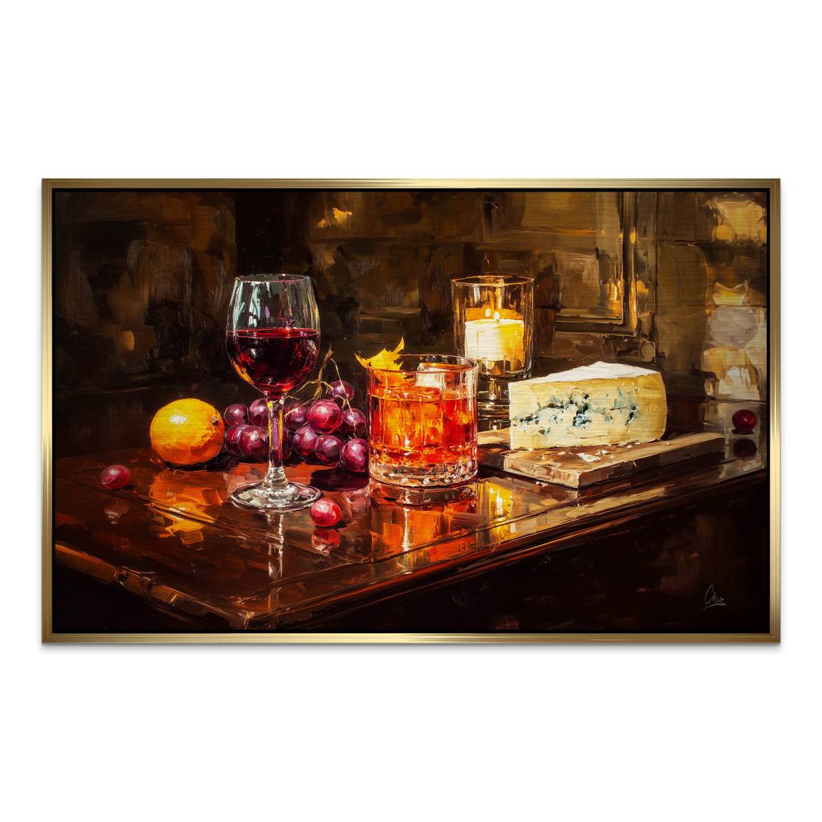 Wein im Licht Alu Dibond Gebürstet Bild