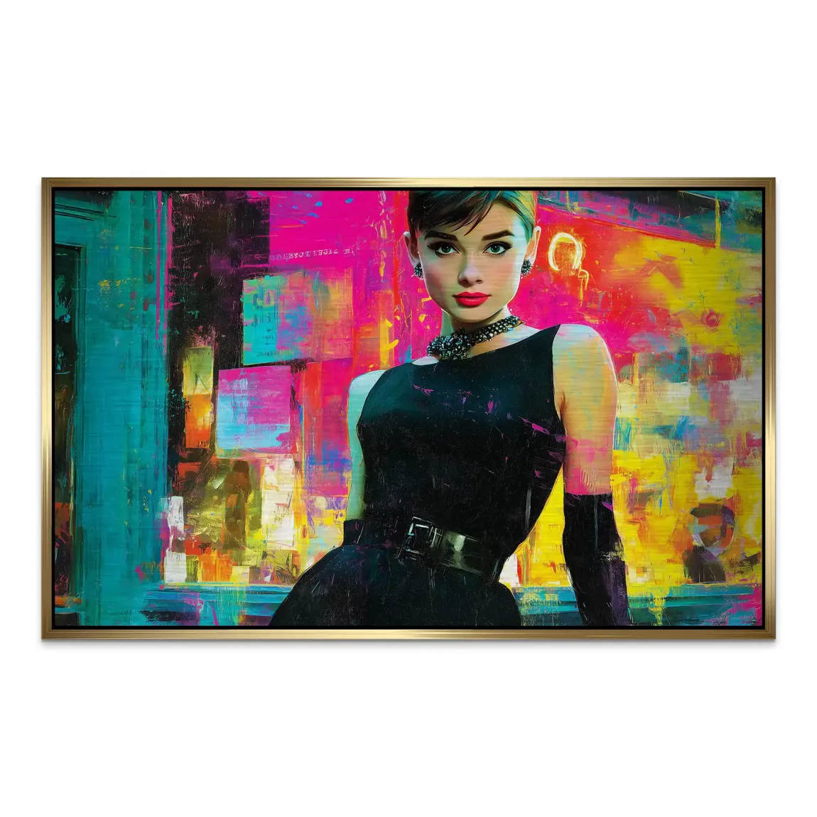 Audrey Hepburn Midnight Elegance AluDibond Gebürstet