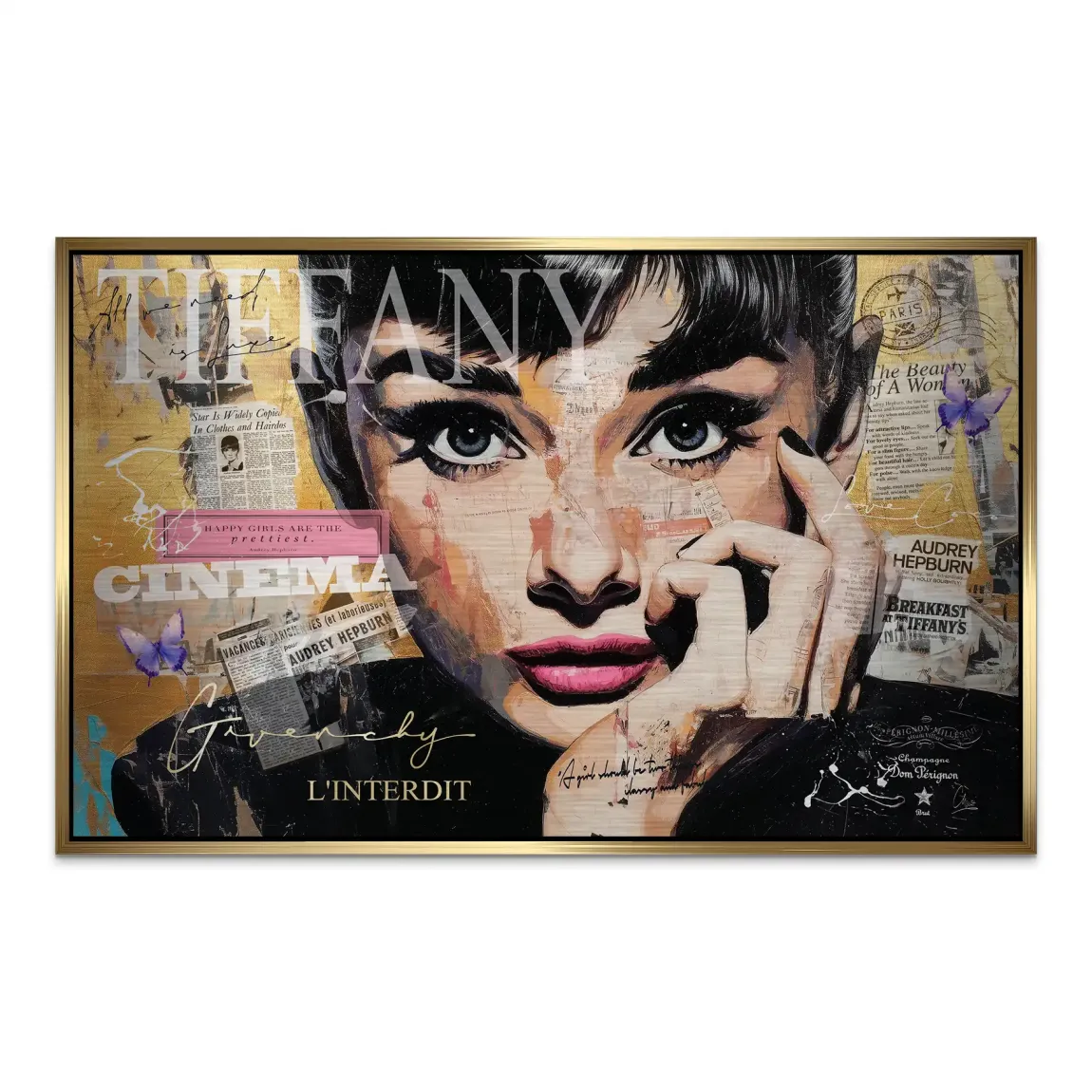 Audrey Pop Art Alu Dibond Gebürstet Bild