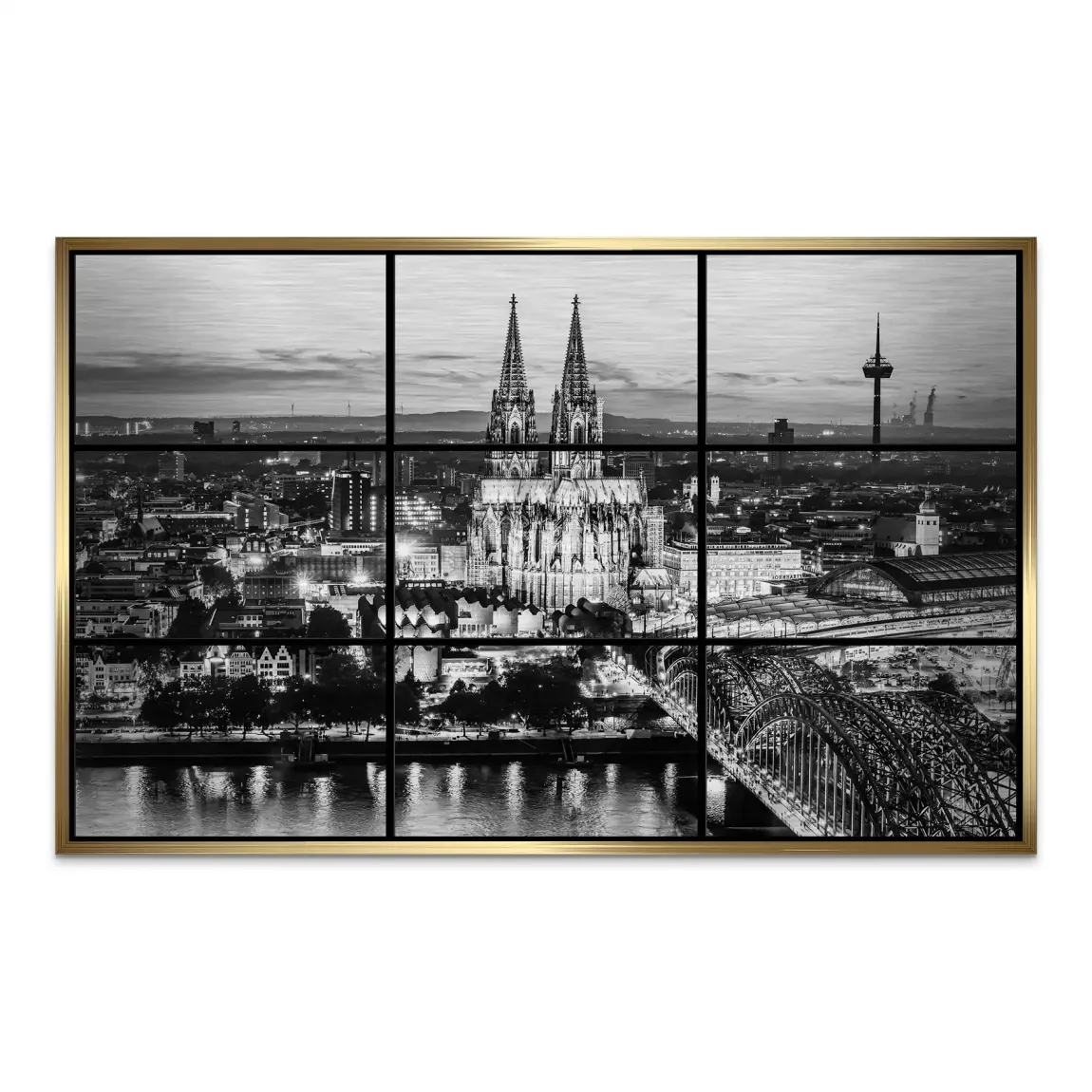 Köln Noir View AluDibond Gebürstet