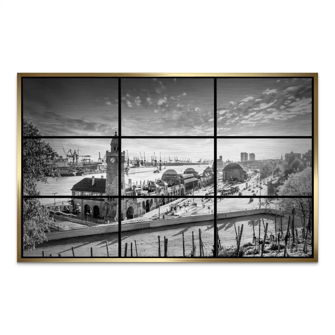 Hamburg Skyline Classic AluDibond Gebürstet