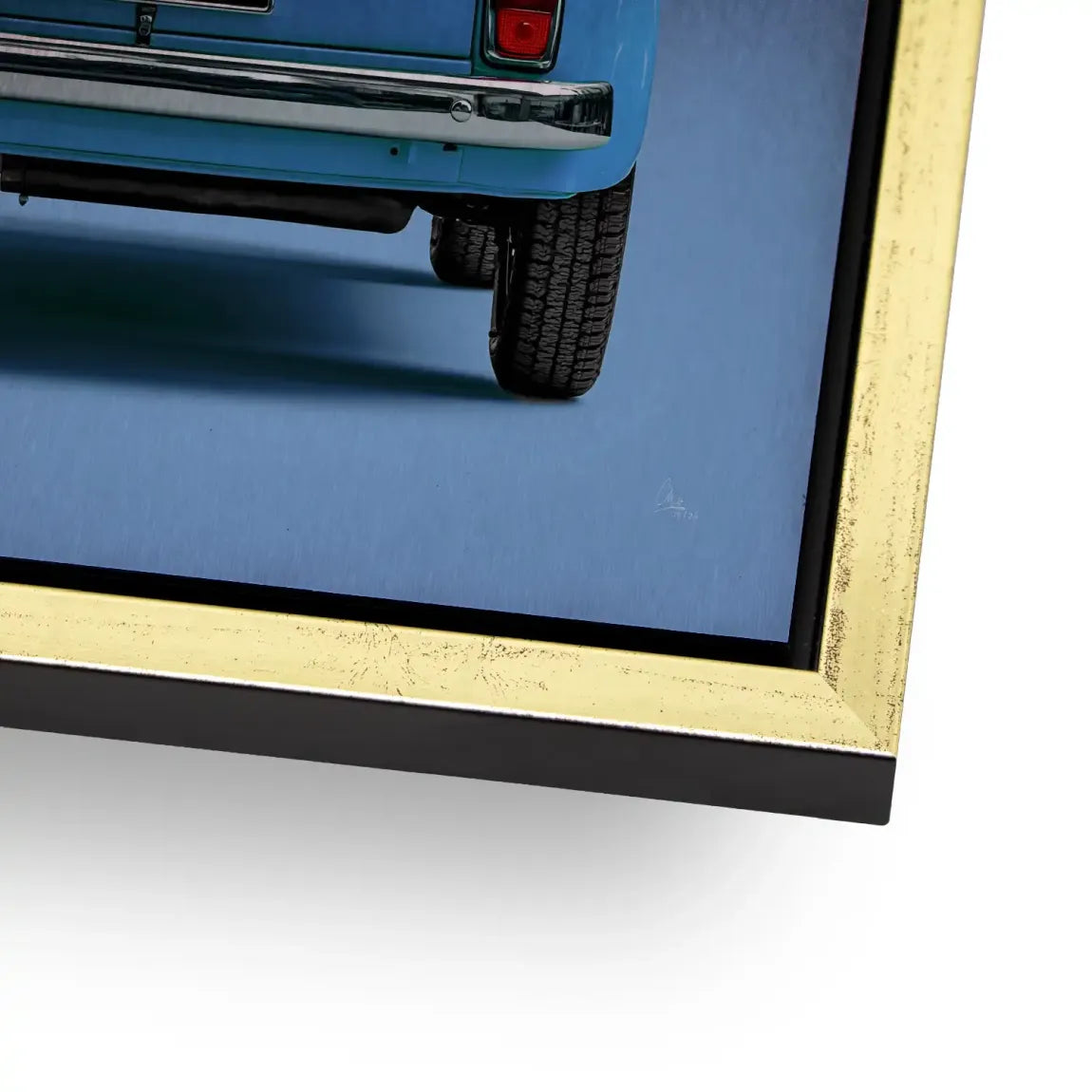 Fiat 500 Azzurro Aluminiumbild gebürstet