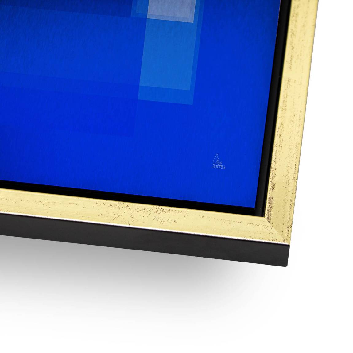 Kobaltblaue Geometrie Aluminiumbild gebürstet