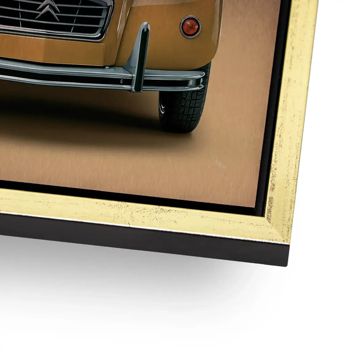 Citroen 2CV Voyage Aluminiumbild gebürstet