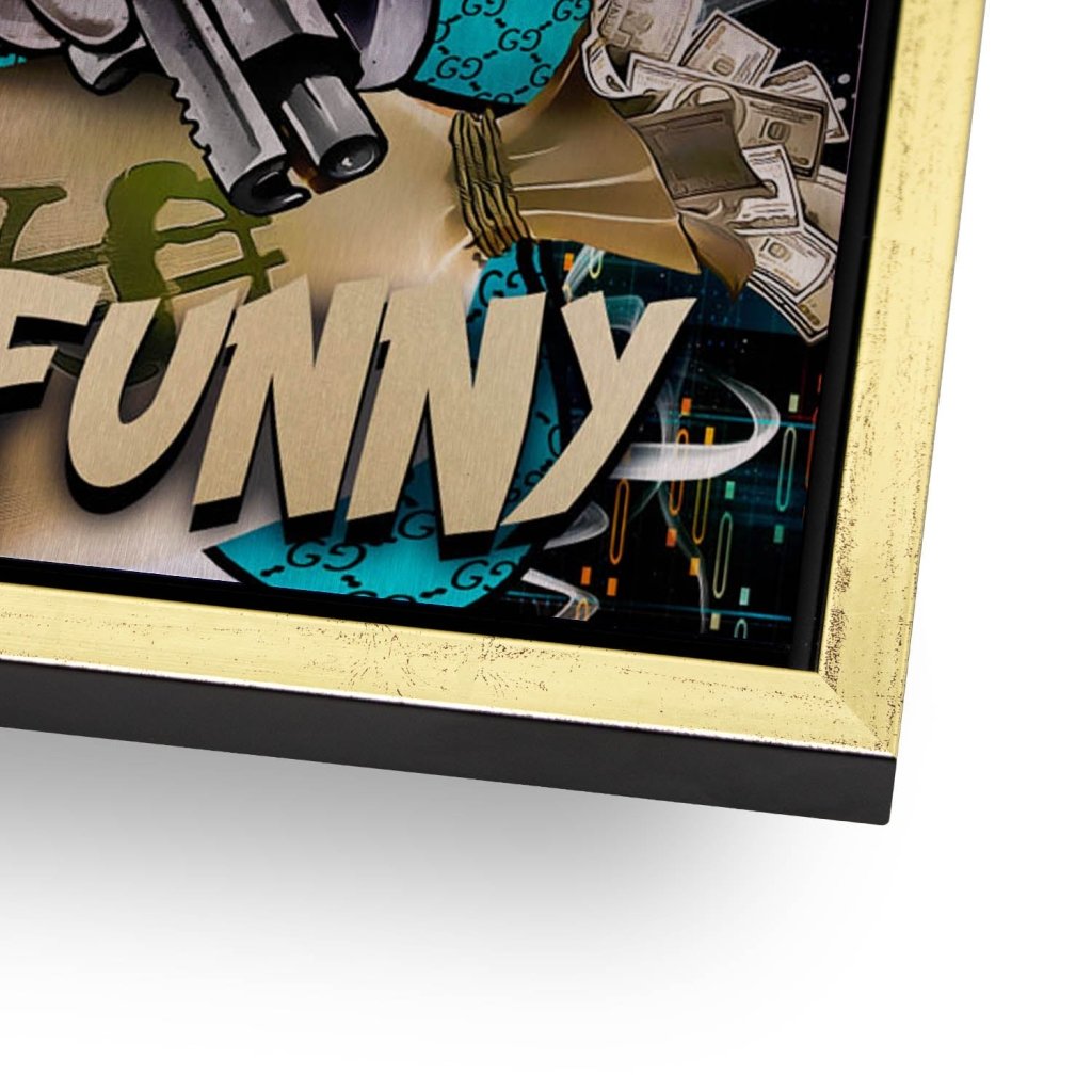 Dagobert Duck No Funny Pop Art Aludibond Brush Bild INGALERIE