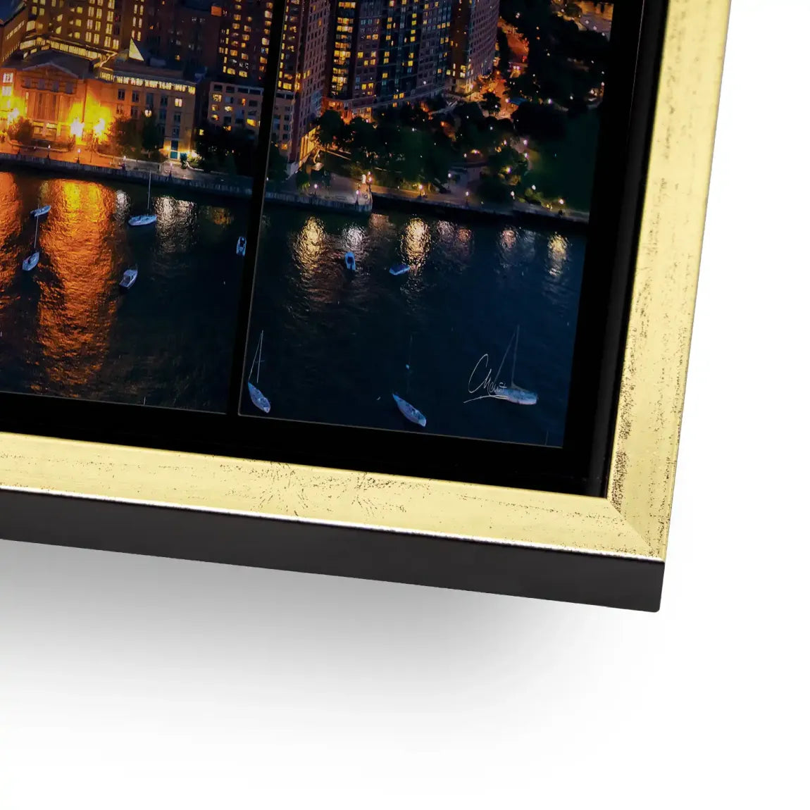 Skyline Lights New York Alu Gebürstet Bild