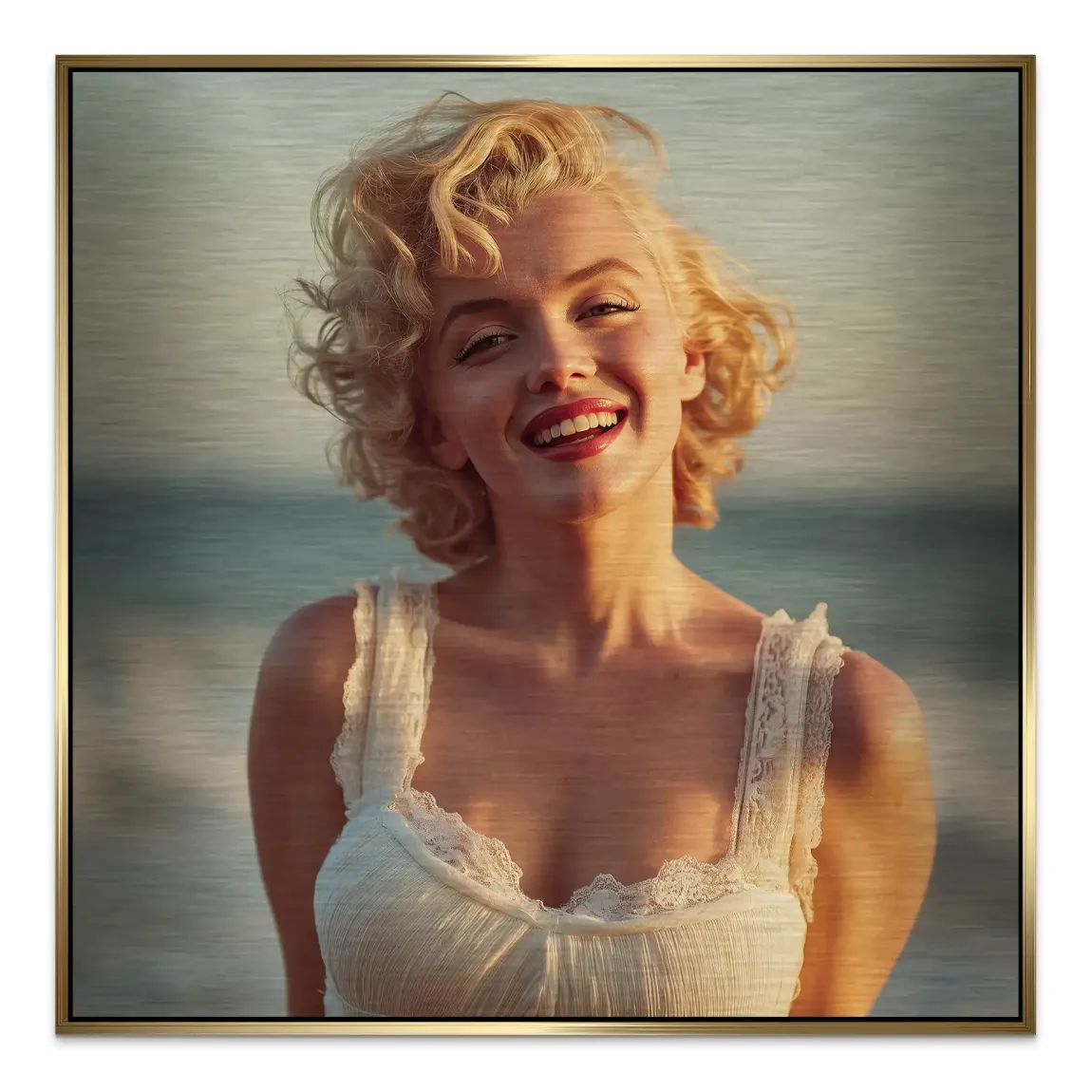 Marilyn Monroe Summer Sun Alu Gebürstet Bild