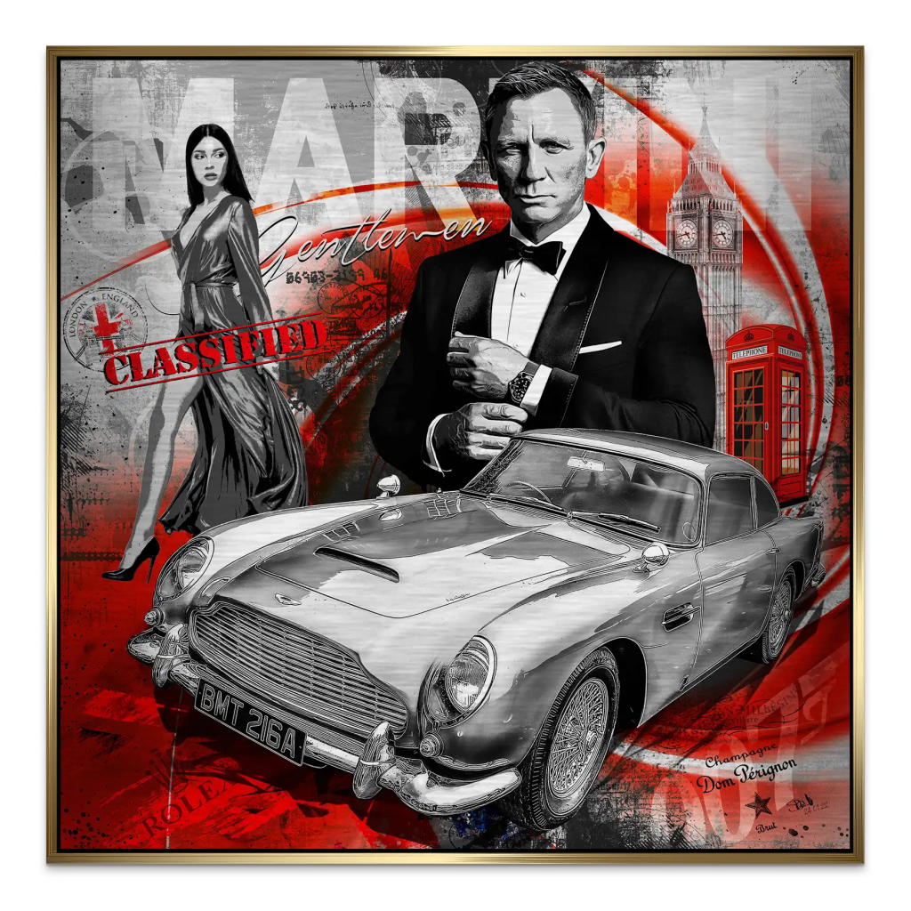 James Bond Modern Connery Style Alu Gebürstet Bild INGALERIE