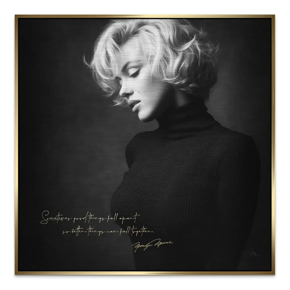 Marilyn Monroe Zitat Aluminiumbild gebürstet