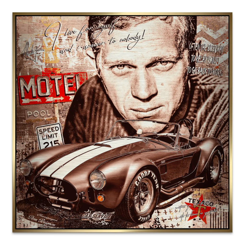 Steve AC Cobra Retro Pop Art Alu Gebürstet INGALERIE