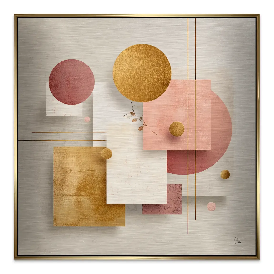 Golden Geometry Alu Gebürstet Bild