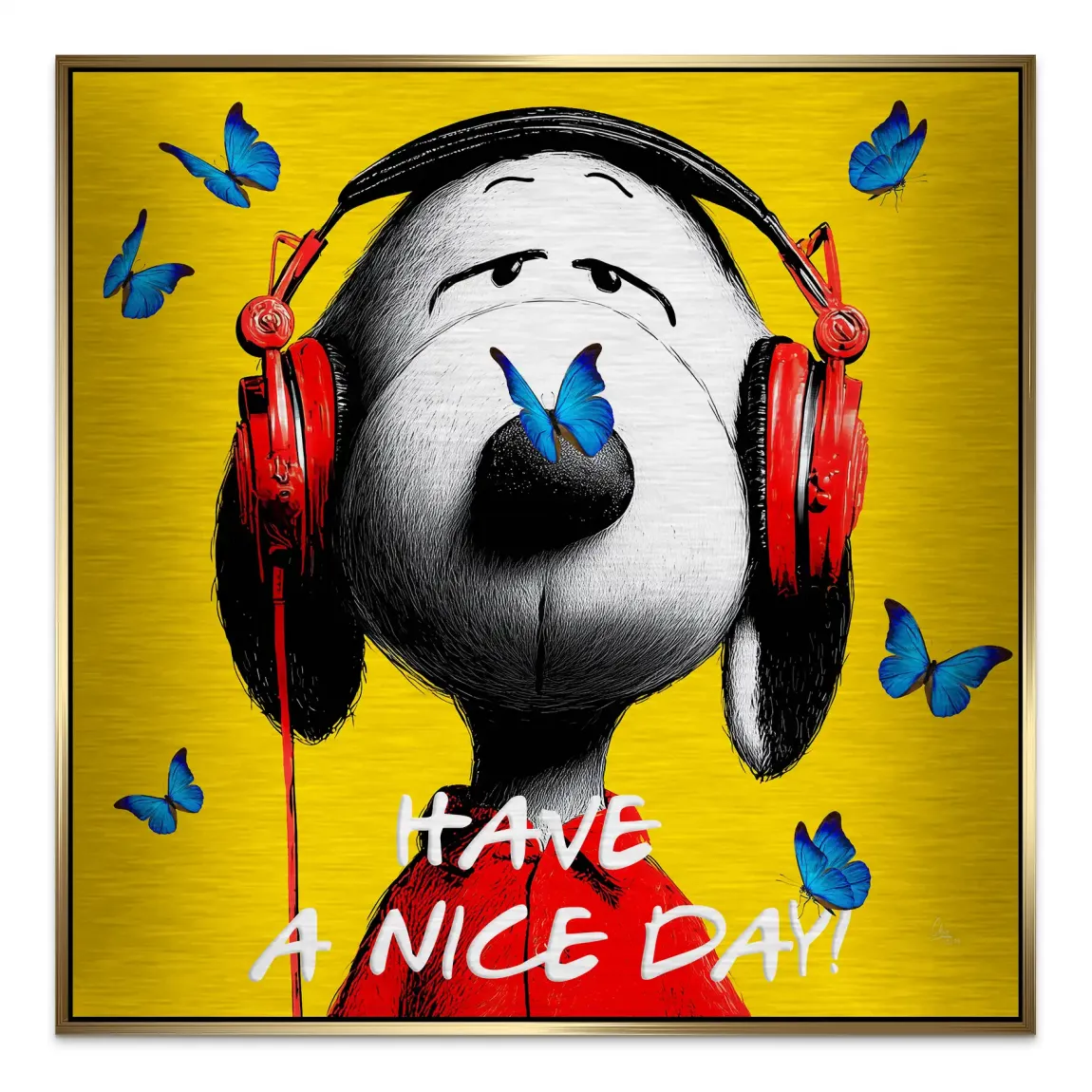Snoopy Nice Day Aluminiumbild gebürstet