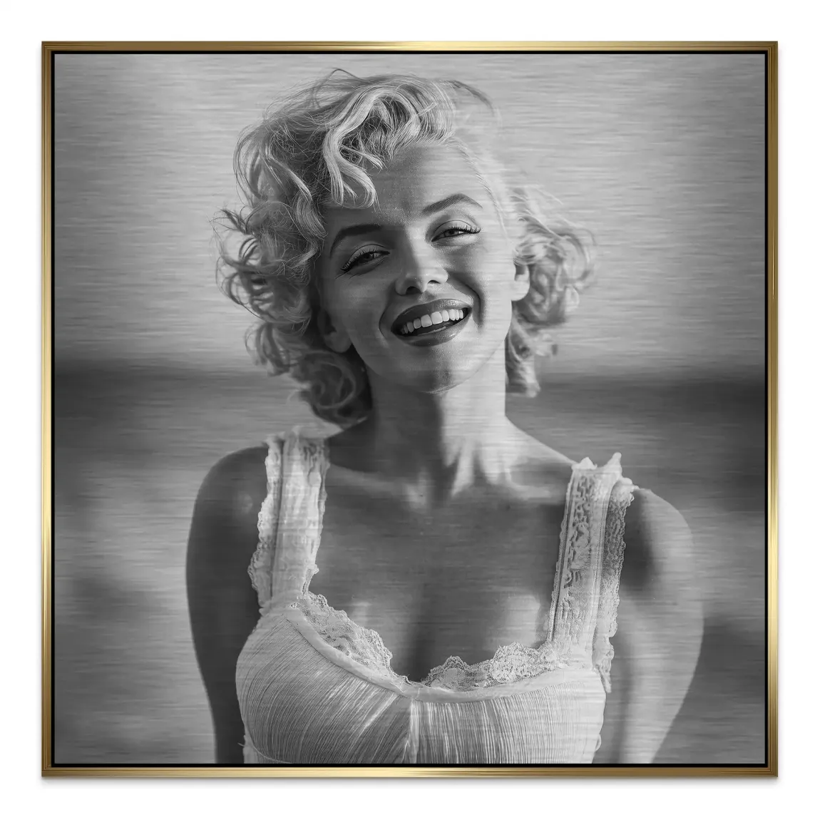 Marilyn Monroe Summer Beach Alu Gebürstet Bild