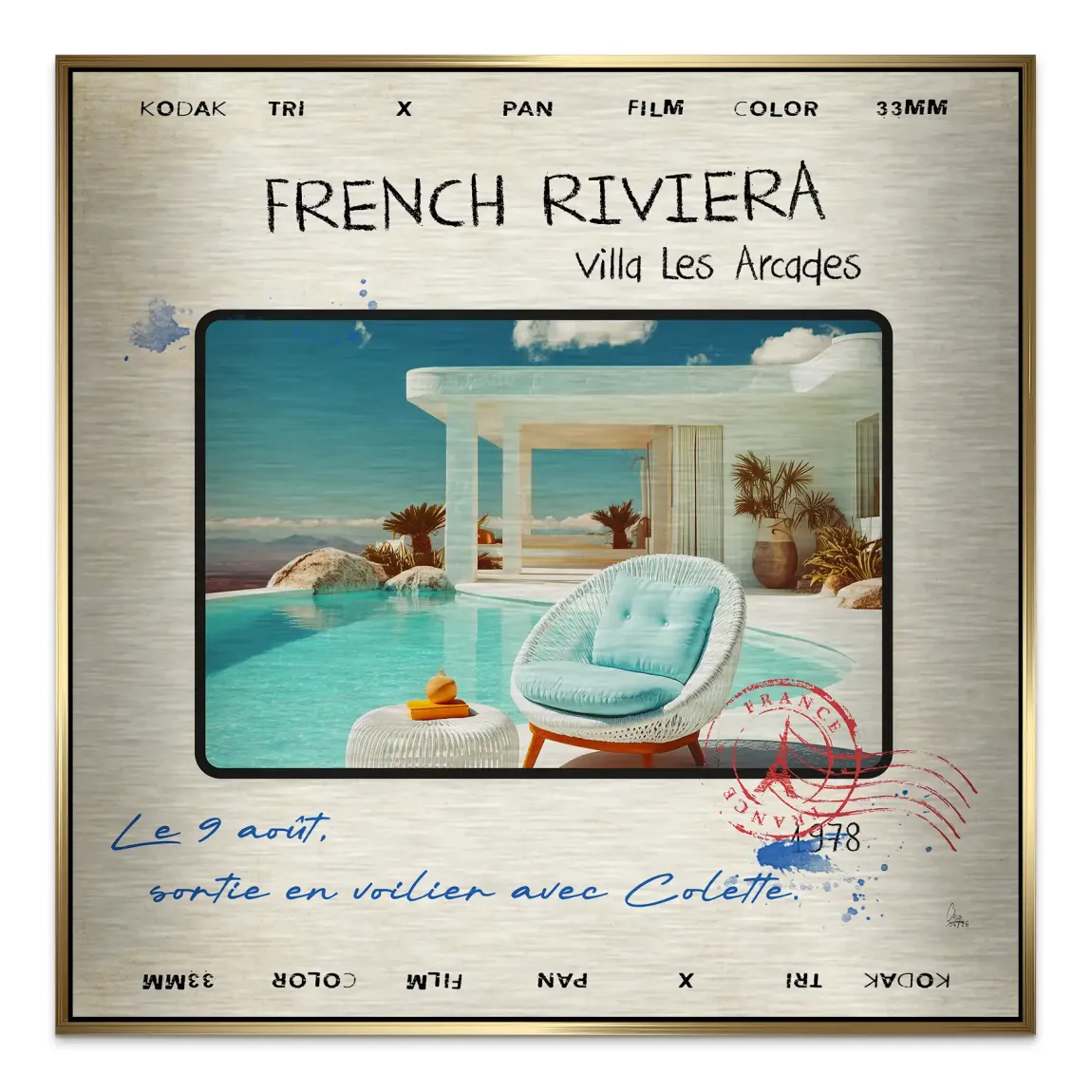 French Riviera Chic Wild Aluminiumbild gebürstet