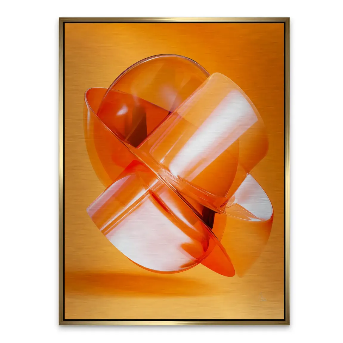 Orange Amber Abstrakt Alu Gebürstet Bild