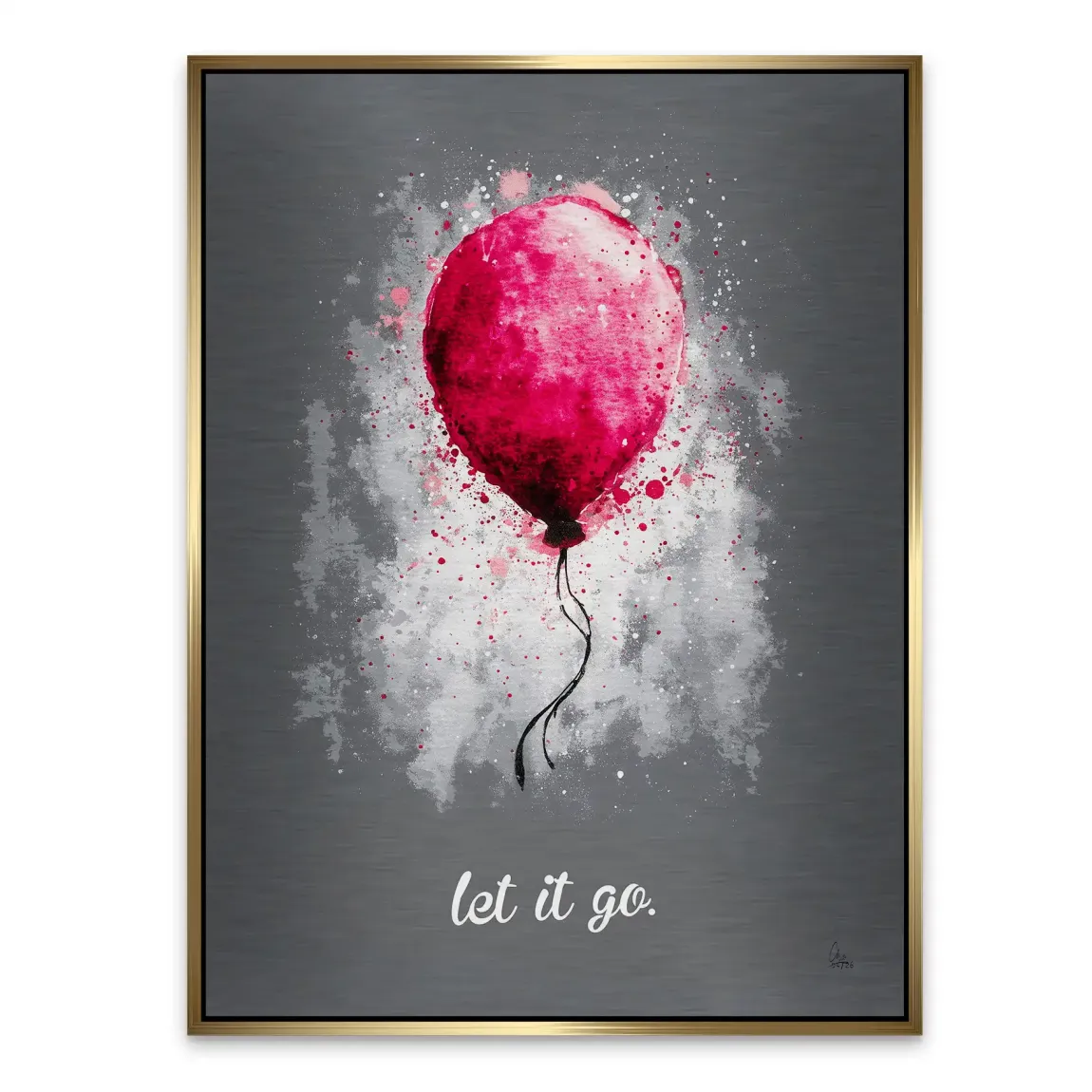 Let it go Ballon Aluminiumbild gebürstet