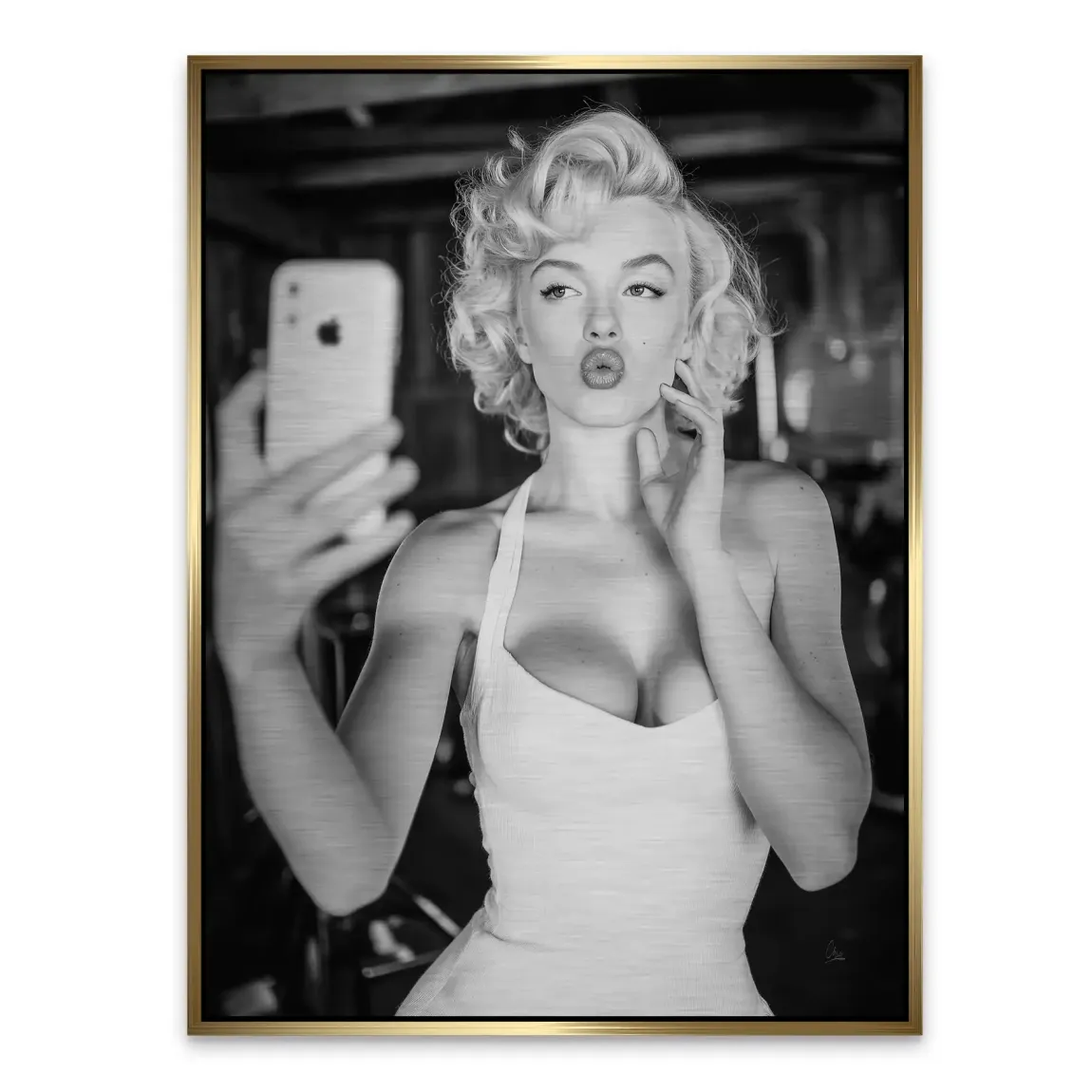 Marilyn Monroe Selfie Alu Gebürstet Bild