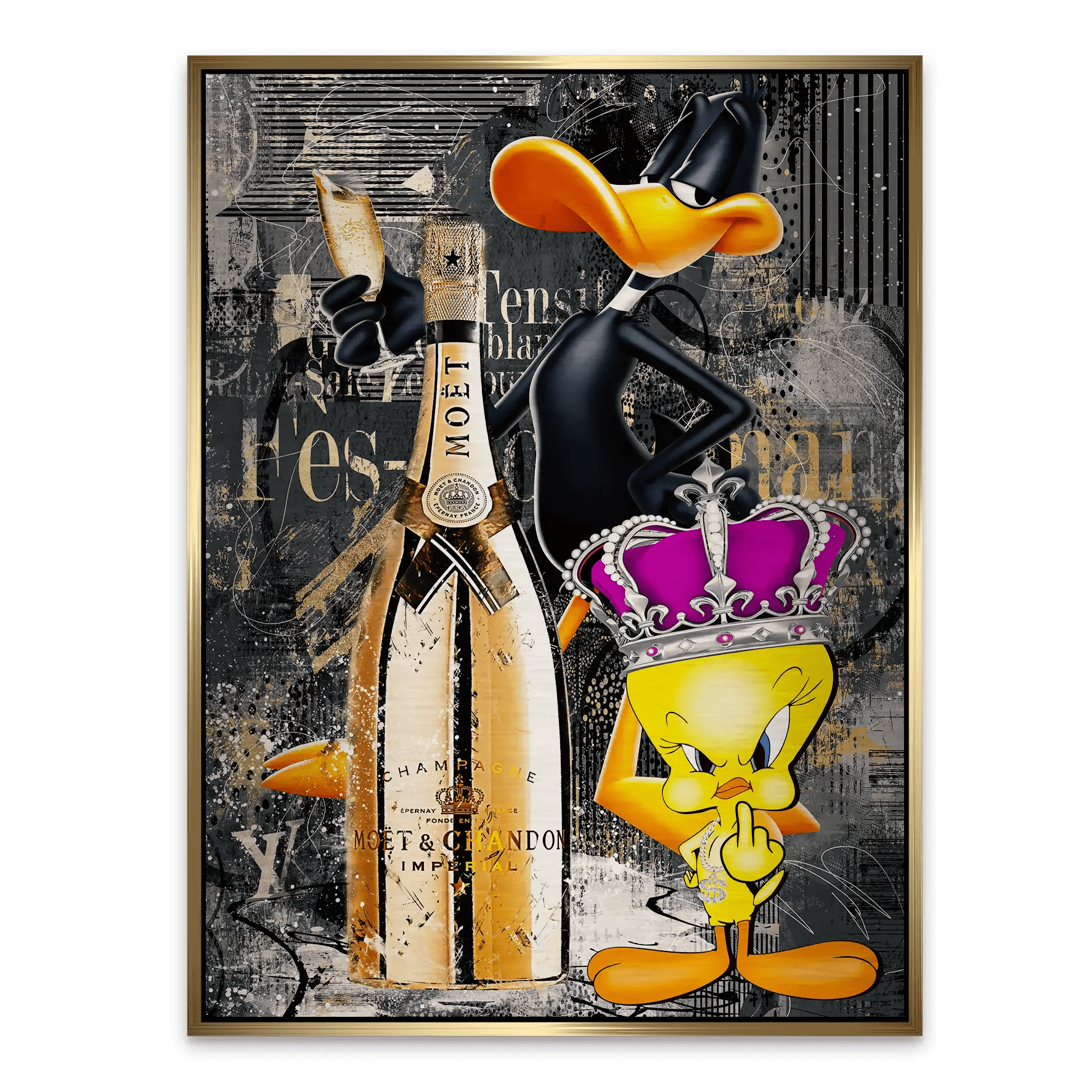 Duffy & Tweety Champagner Pop Art Aludibond Gebürstet INGALERIE