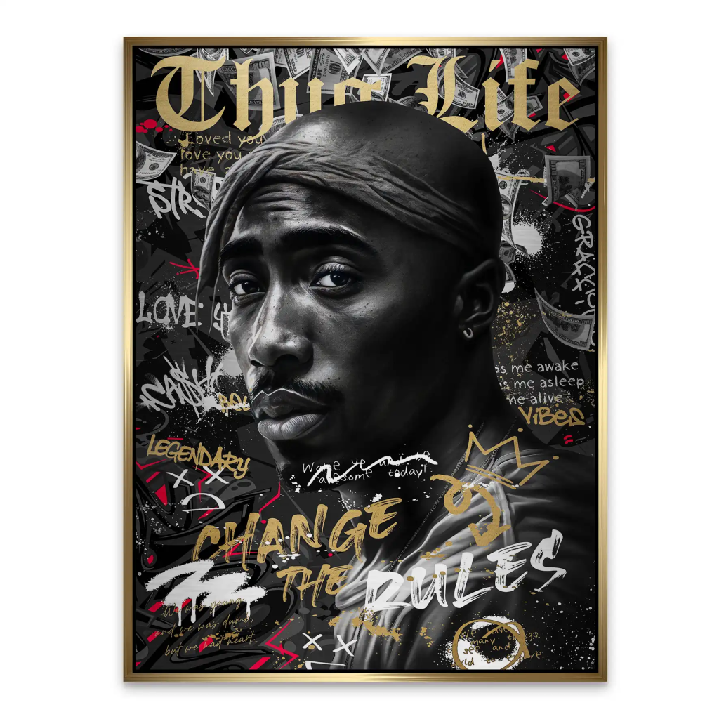 Pop Art Tupac Thug Life Aludibond Gebürstet INGALERIE