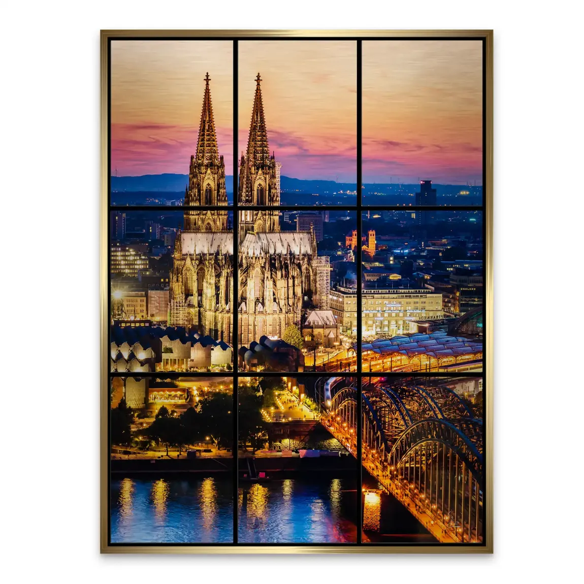 Köln City Lights Alu Gebürstet Bild