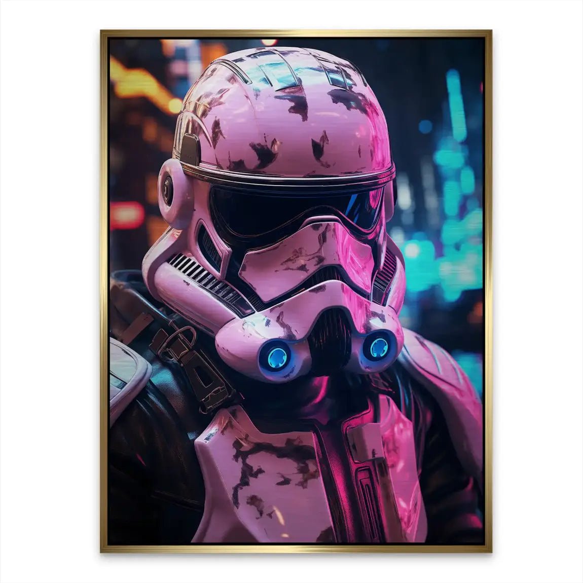 Stormtrooper Neon Style Aludibond Gebürstet INGALERIE