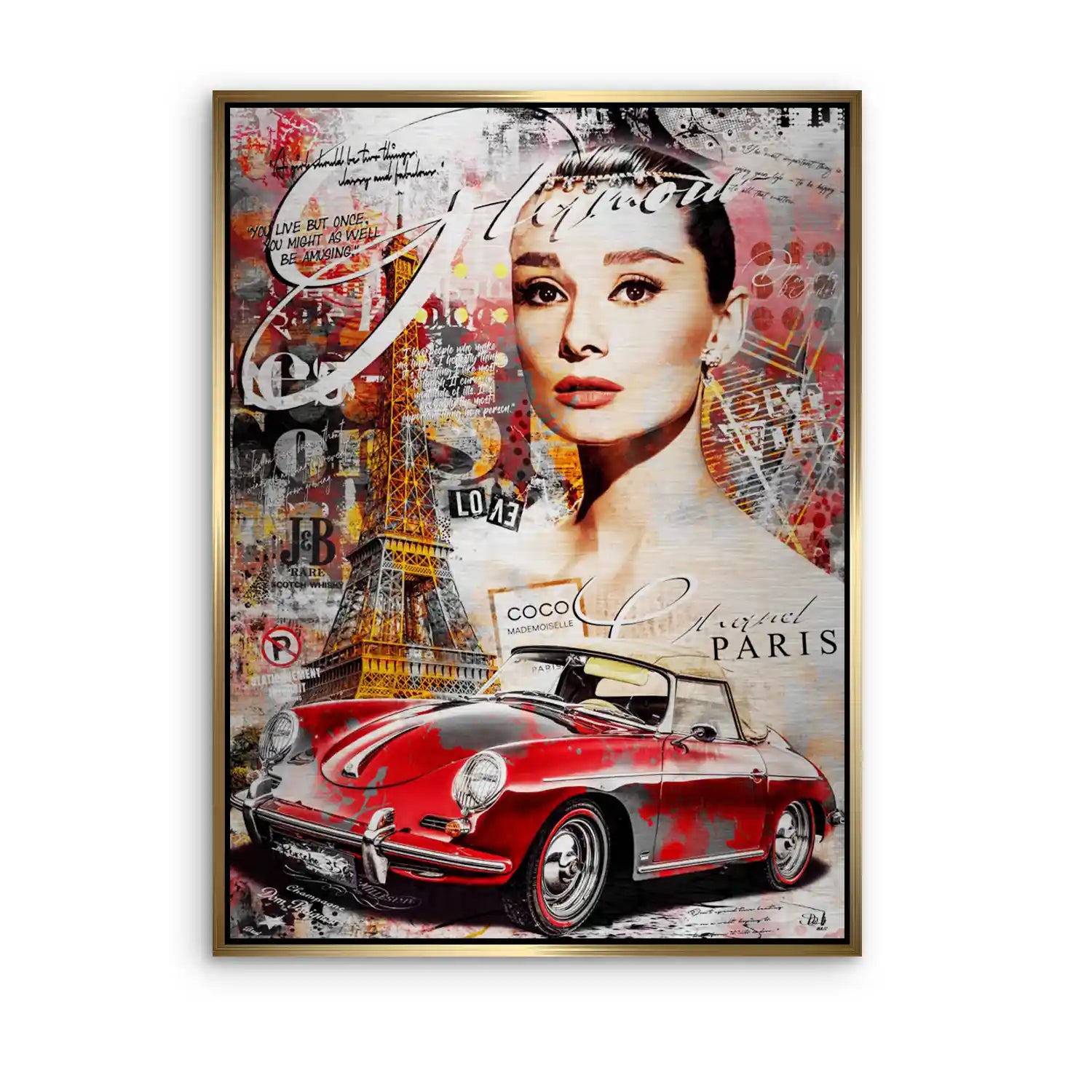 Audrey Porsche Pop Art Aludibond Gebürstet INGALERIE