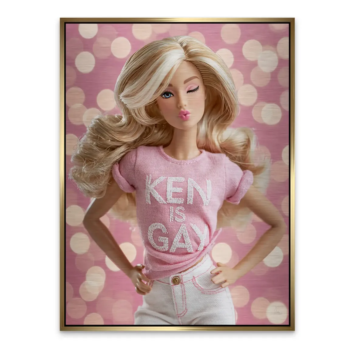 Barbie Ken is Gay Aluminiumbild gebürstet