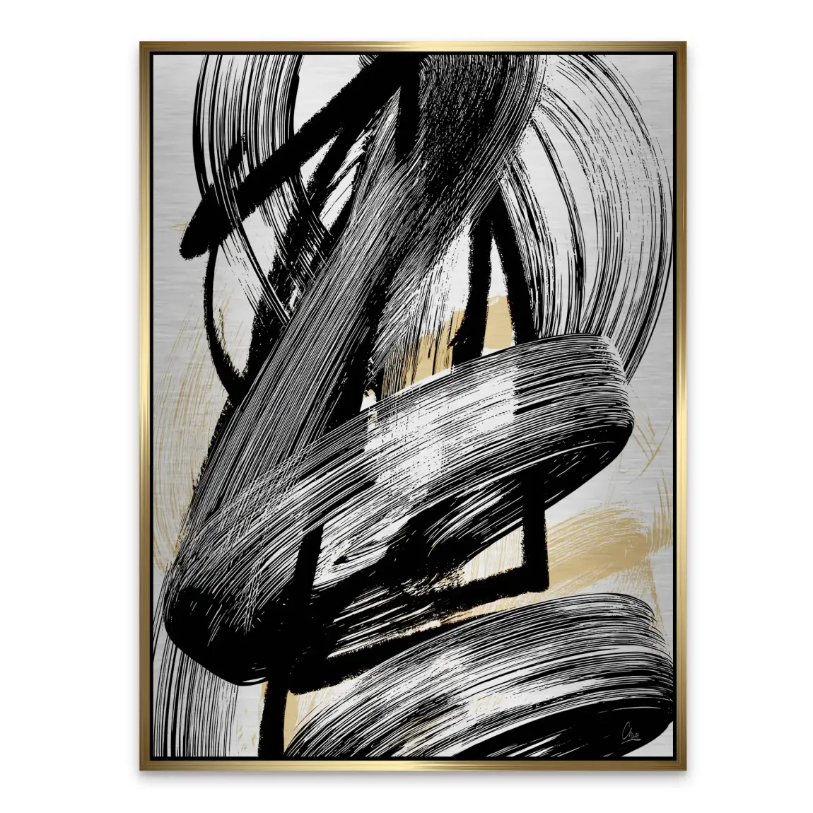 Black Motion Abstrakt Alu Gebürstet Bild